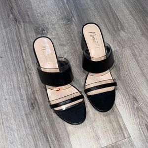 Clear & Black Sandal/Wedge
